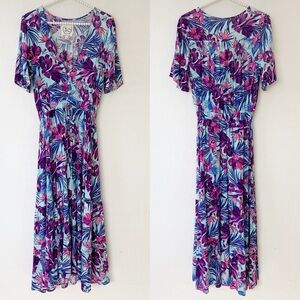 Anthropologie Sunday Mi Amor Maxi Purple Floral Dress